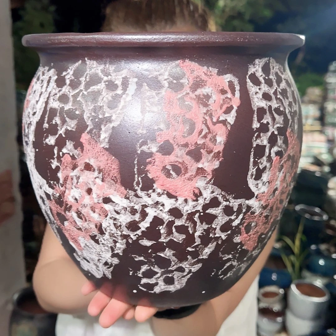 紫砂花盆高23口25