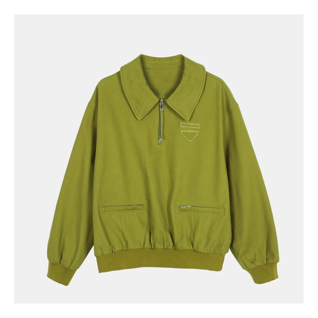 设计感时尚小众简约休闲百搭春季新款拉链卫衣LL20056