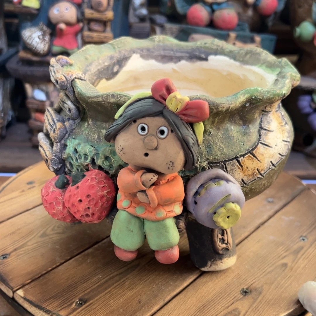 红陶嘻哈多肉花盆