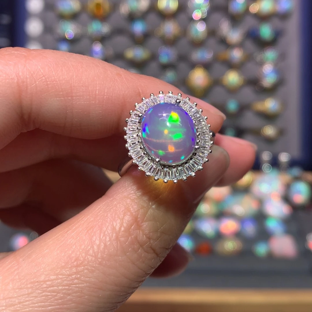 银S925镶嵌欧泊戒指款式