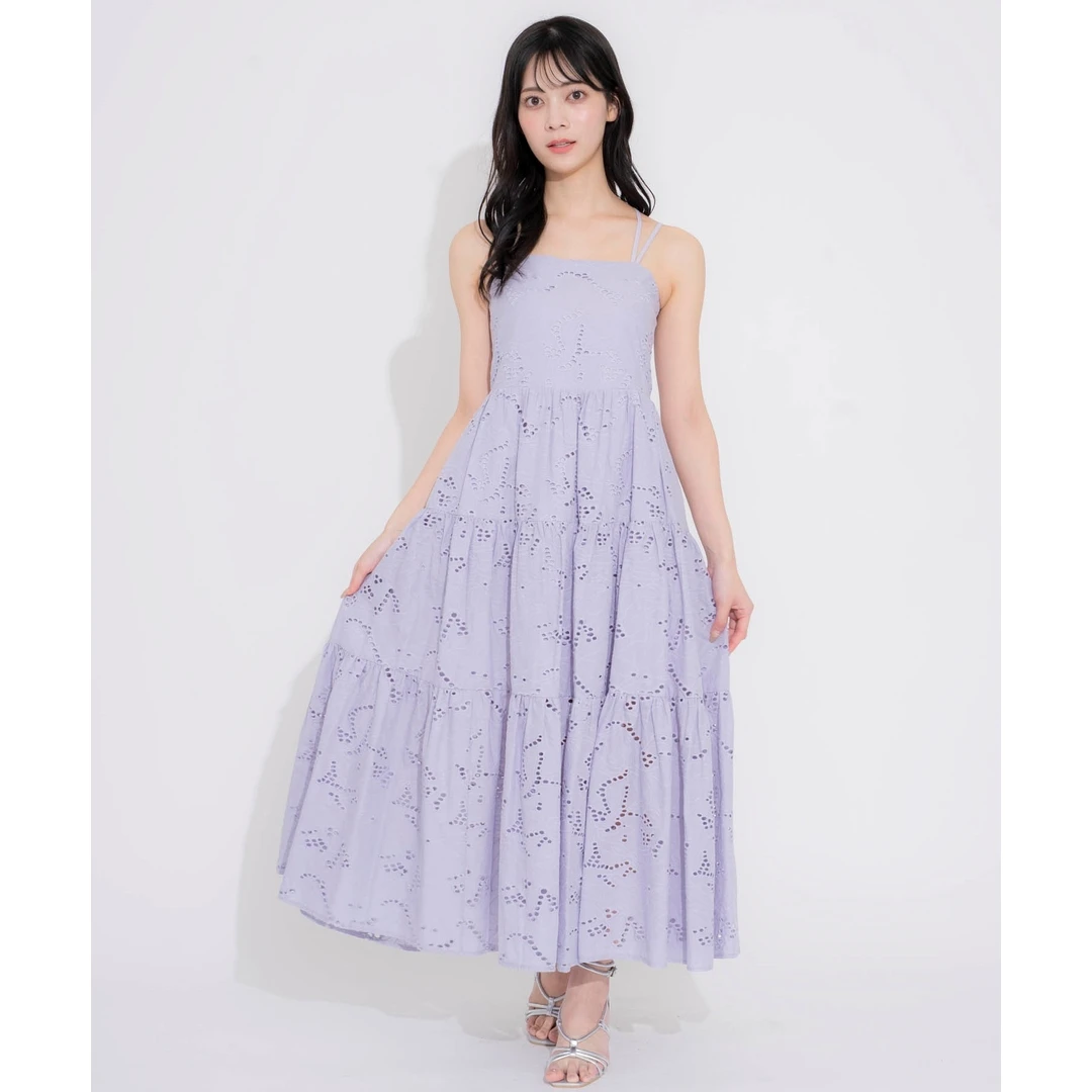 【MonTendre】N 15周年纪念款 气质夏季优雅连衣裙镂空刺绣背心吊带