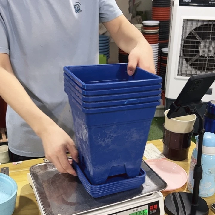 正品方盆口20高22深蓝带托5只