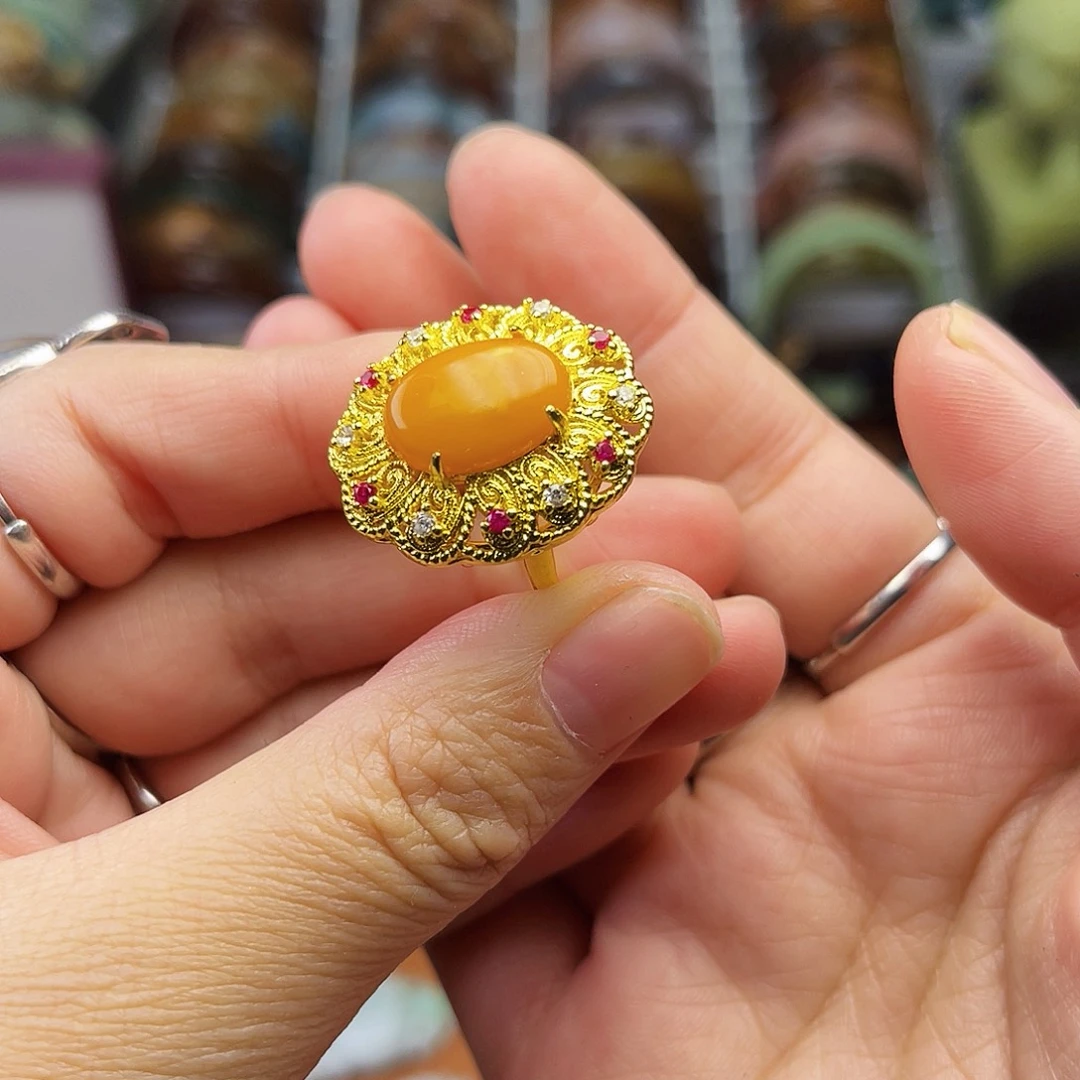 蛇纹石玉戒指未镶嵌