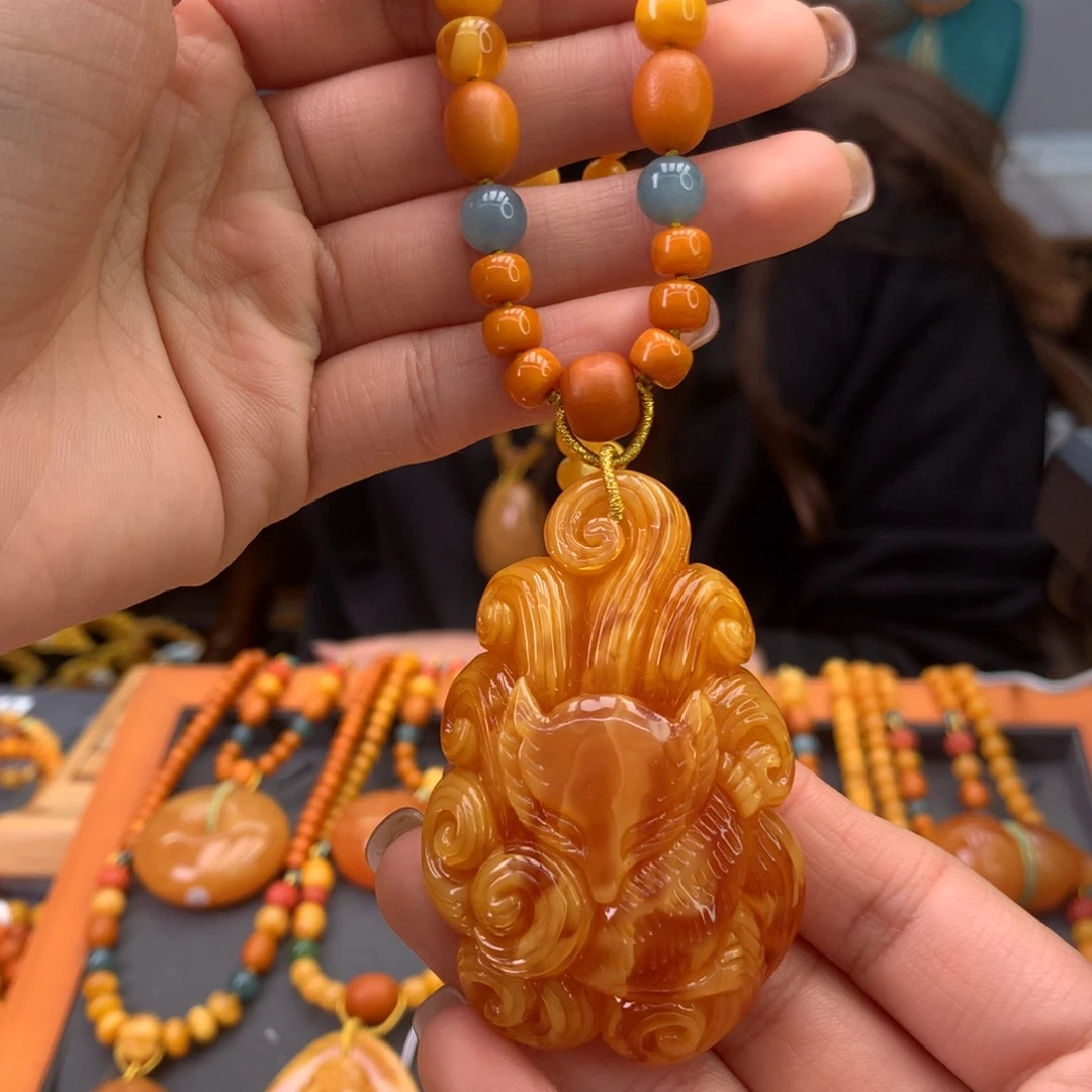 蜜蜡颈饰未镶嵌天然