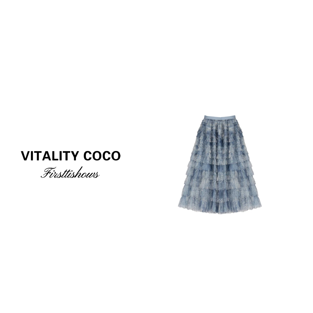 「VITALITYCOCO」【艺术漫波裙】欧若风春夏新品时尚艺术感半身裙1955