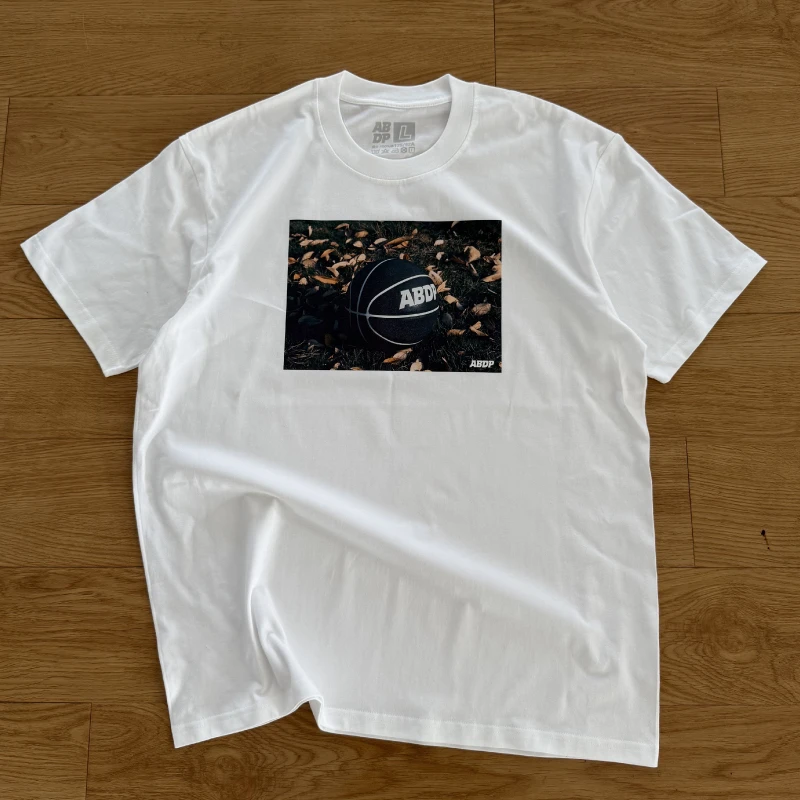 ABDP夏季男士美式纯棉短袖宽松运动休闲印花圆领潮流T恤百搭半袖