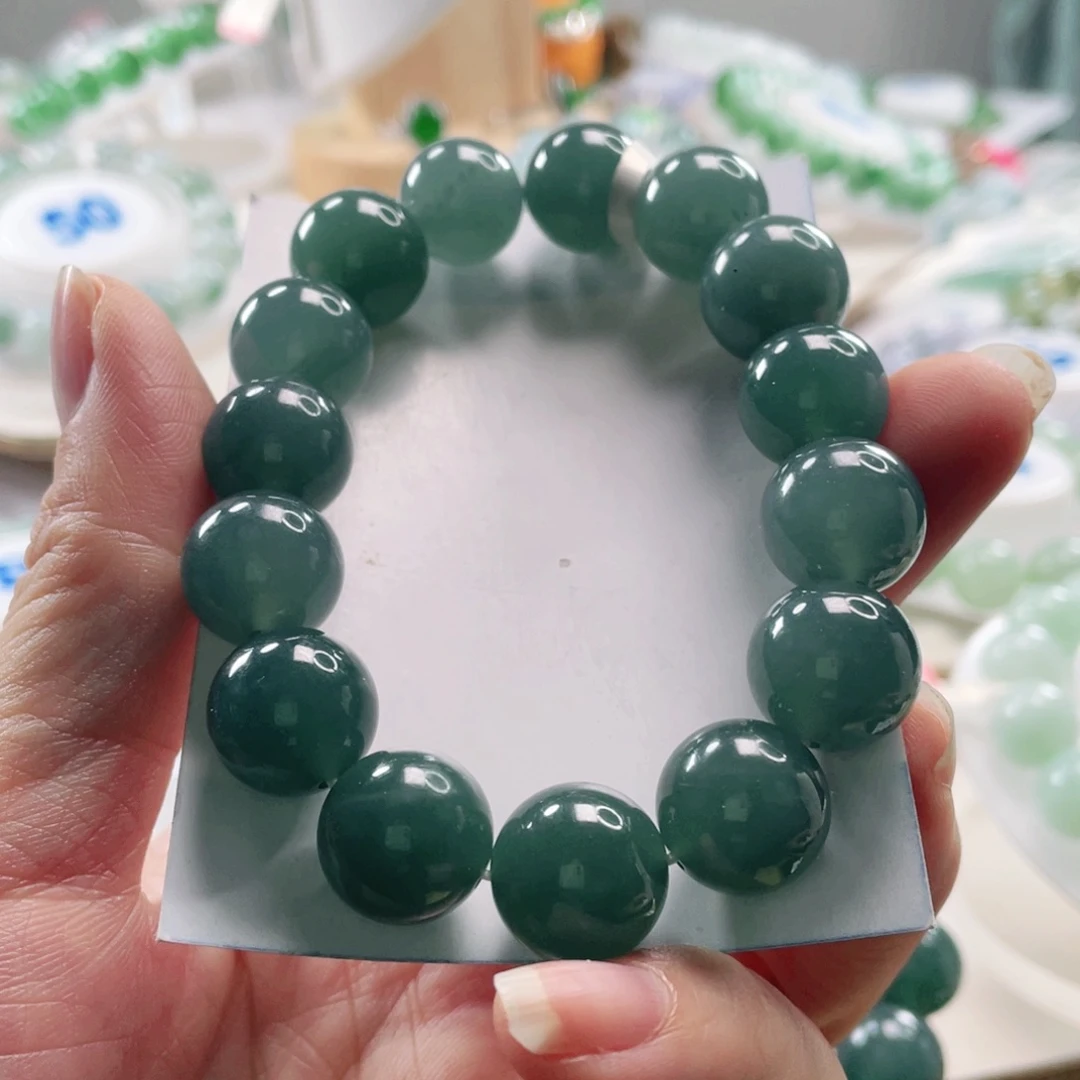 翡翠未镶嵌手链手串14-+