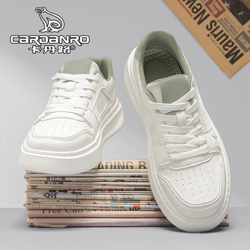 意大利Cardanro/卡丹路男鞋冬季潮牌百搭休闲板鞋厚底增高小白鞋