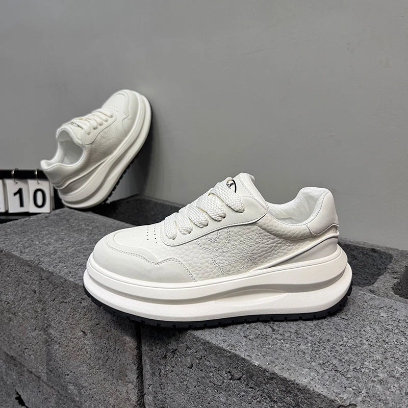7CM增高男鞋秋季新品2025款厚底运动休闲鞋百搭软底舒适老爹鞋男