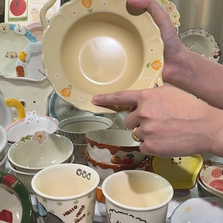 陶瓷双耳陶瓷碗1个装