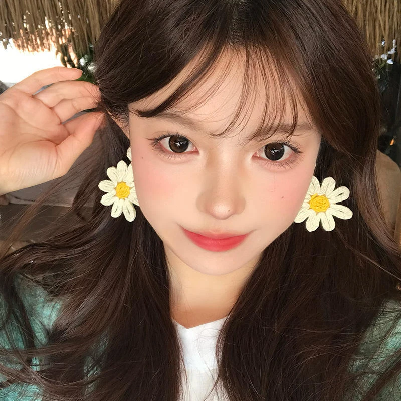 非金属木质耳饰 春夏海边度假风花朵耳钉女2025新款耳环小众A216