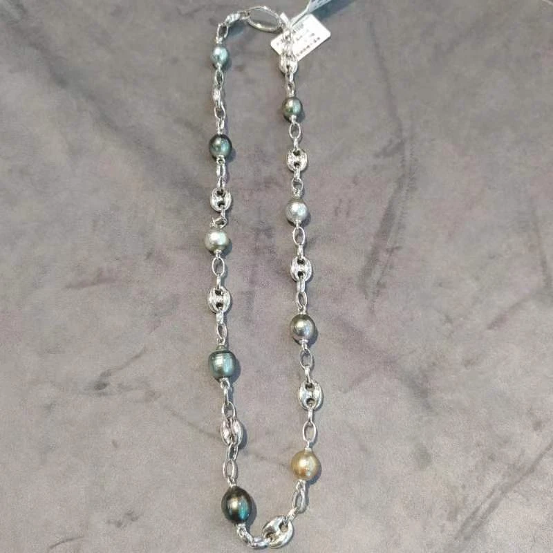 S925银海水珍珠项链珠径9-11mm链长50厘米