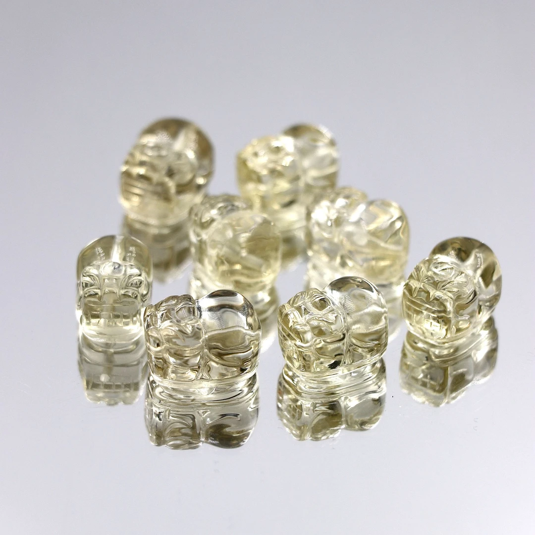 天然巴西老矿净透体黄水晶貔貅-默认通孔-多样性发一个