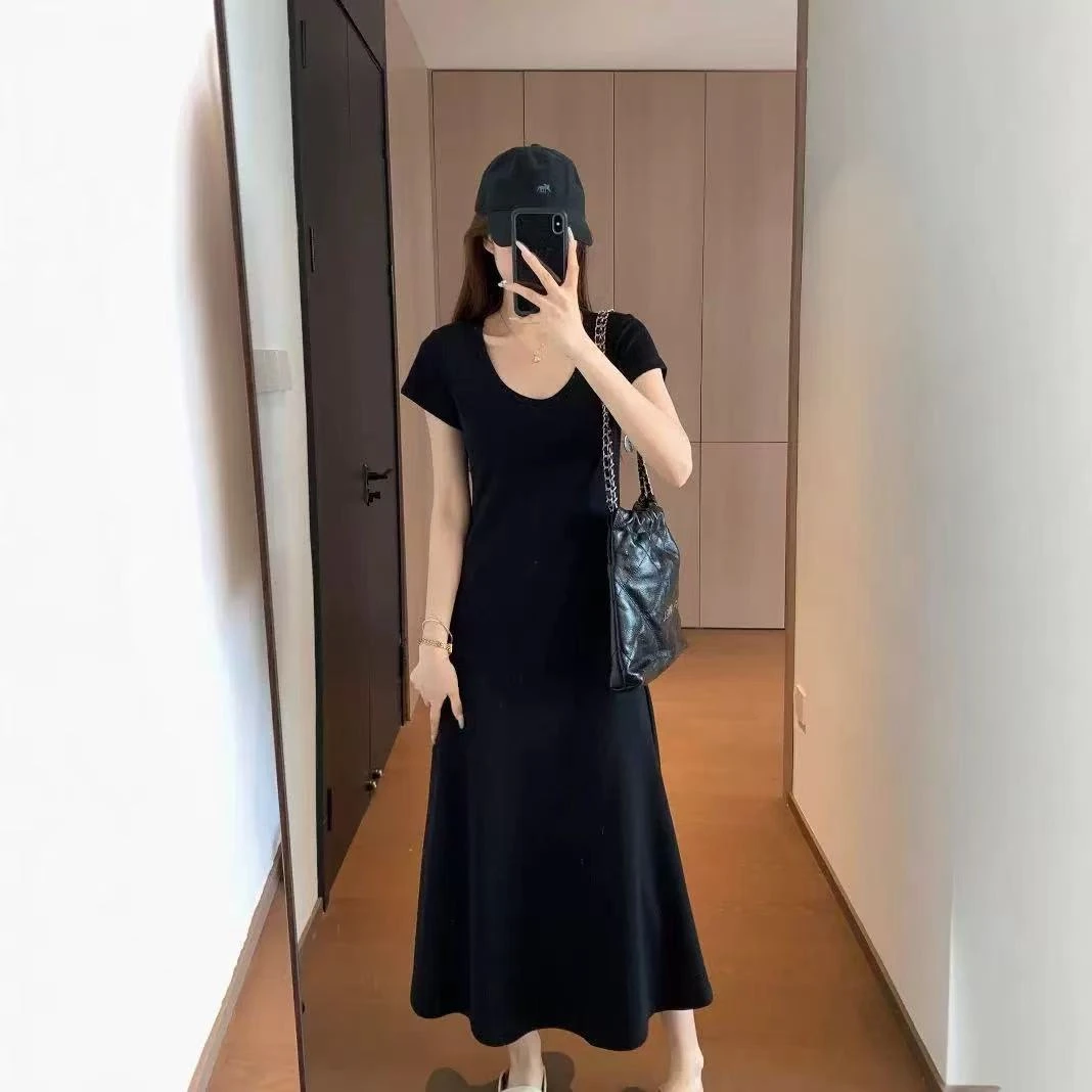 韩系休闲慵懒感显瘦鹅蛋领背心裙72791 裙长115