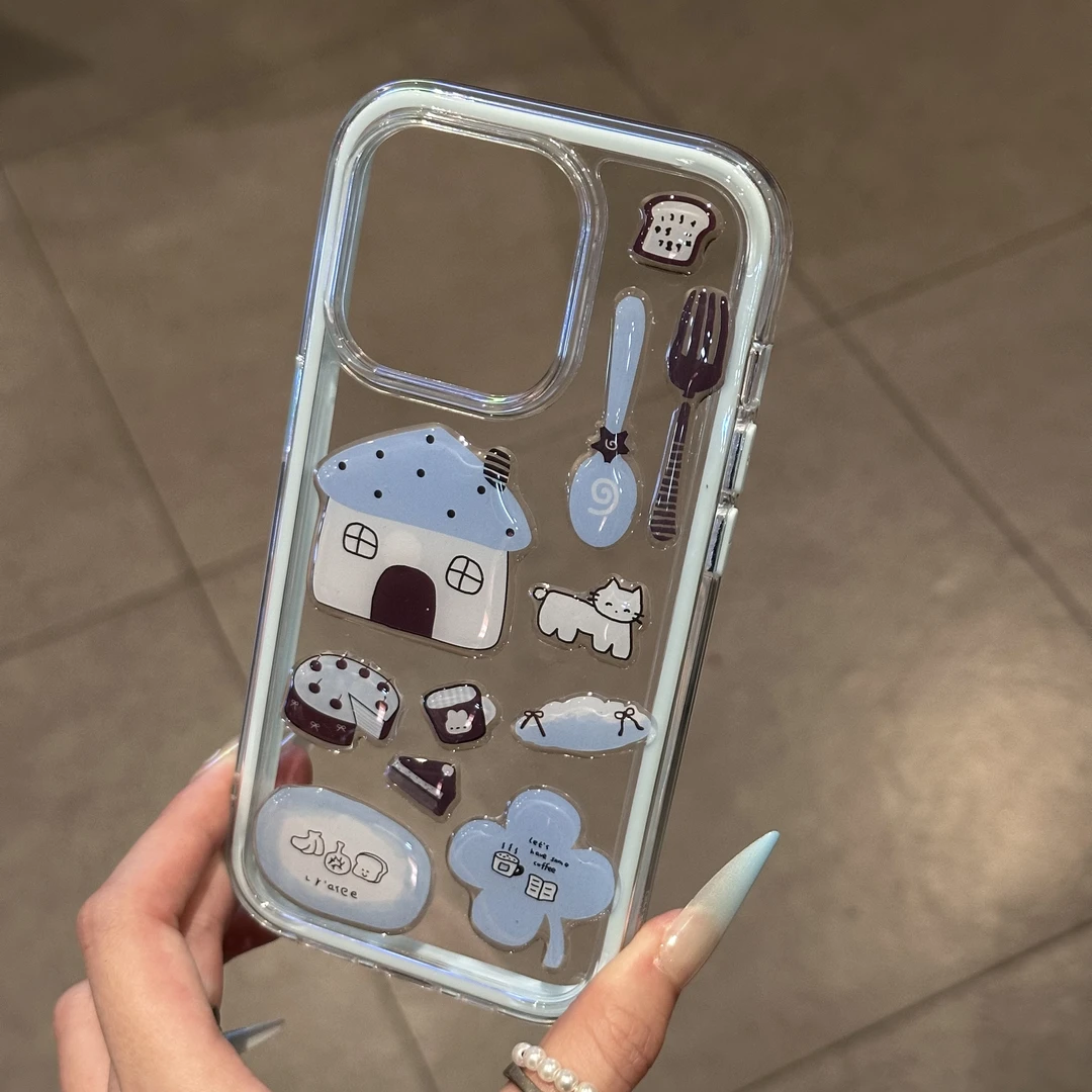 欧克里里滴胶猫咪适用苹果16promax撞色手机壳华为vivo小米14oppo