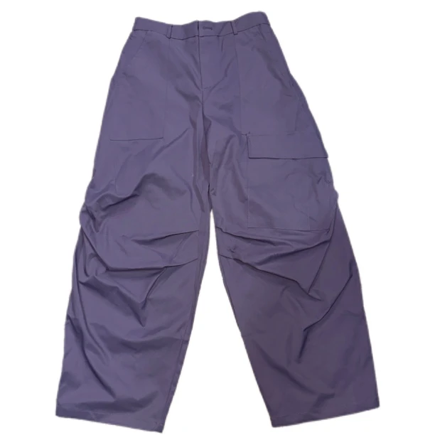 工装宽松不对称伞兵阔腿纯色长裤3-101