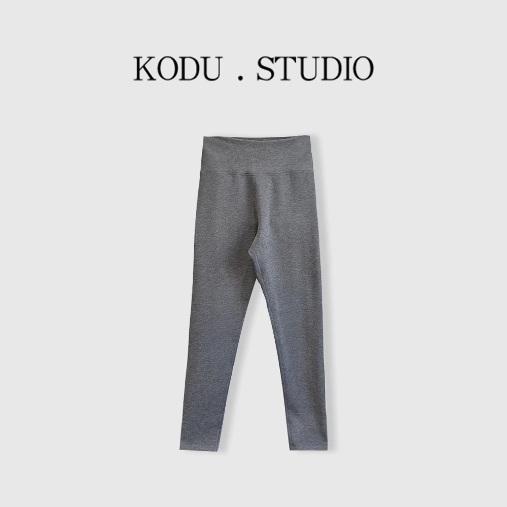 【刻度KODU】XX-5851冬季舒适纯色加绒保暖显瘦紧身高腰打底裤