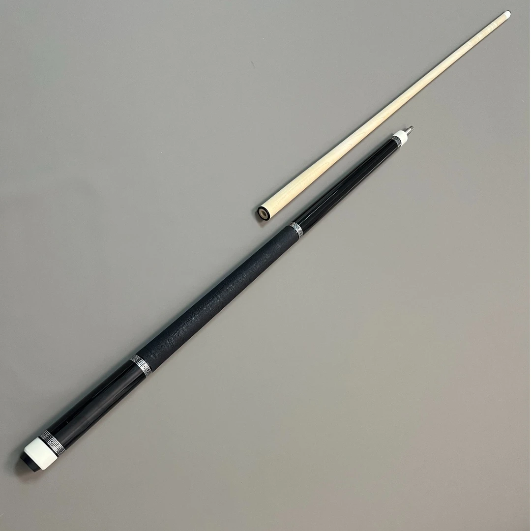 分体大头水标皮把中式黑8八球花式九球台球象耳皮手工杆慢8牙接口