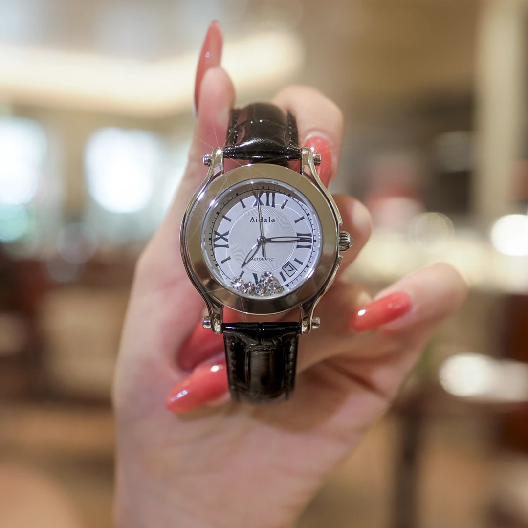 快乐钻石轻奢职场时尚气质百搭女士机械腕表-3915