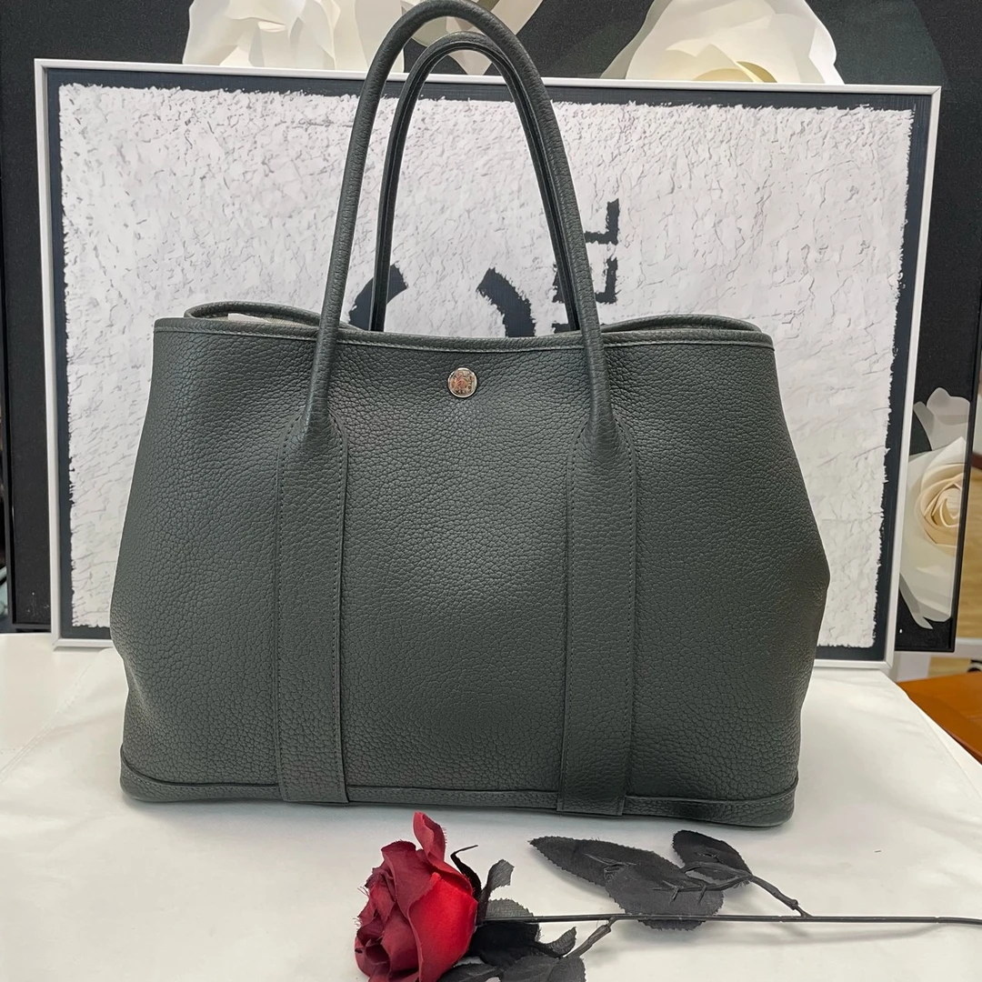 99新 Hermes/爱马仕 【杨贵妃专属】36松柏绿花园包