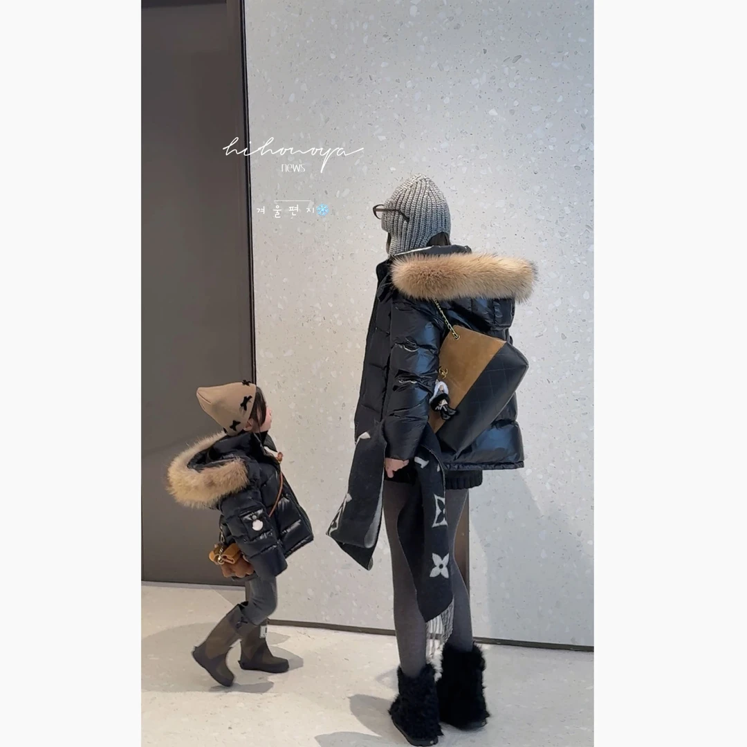 【黑金M+】十七Hihoniya~2025冬亲子极寒高定大貉子毛领 90羽绒服