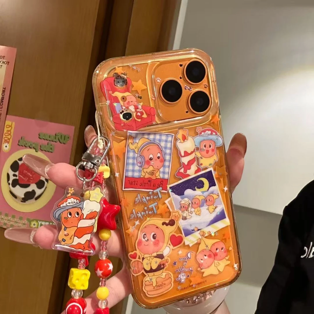 可爱黄色星星小人卡通手机壳适用iPhone17promax苹果16pro15