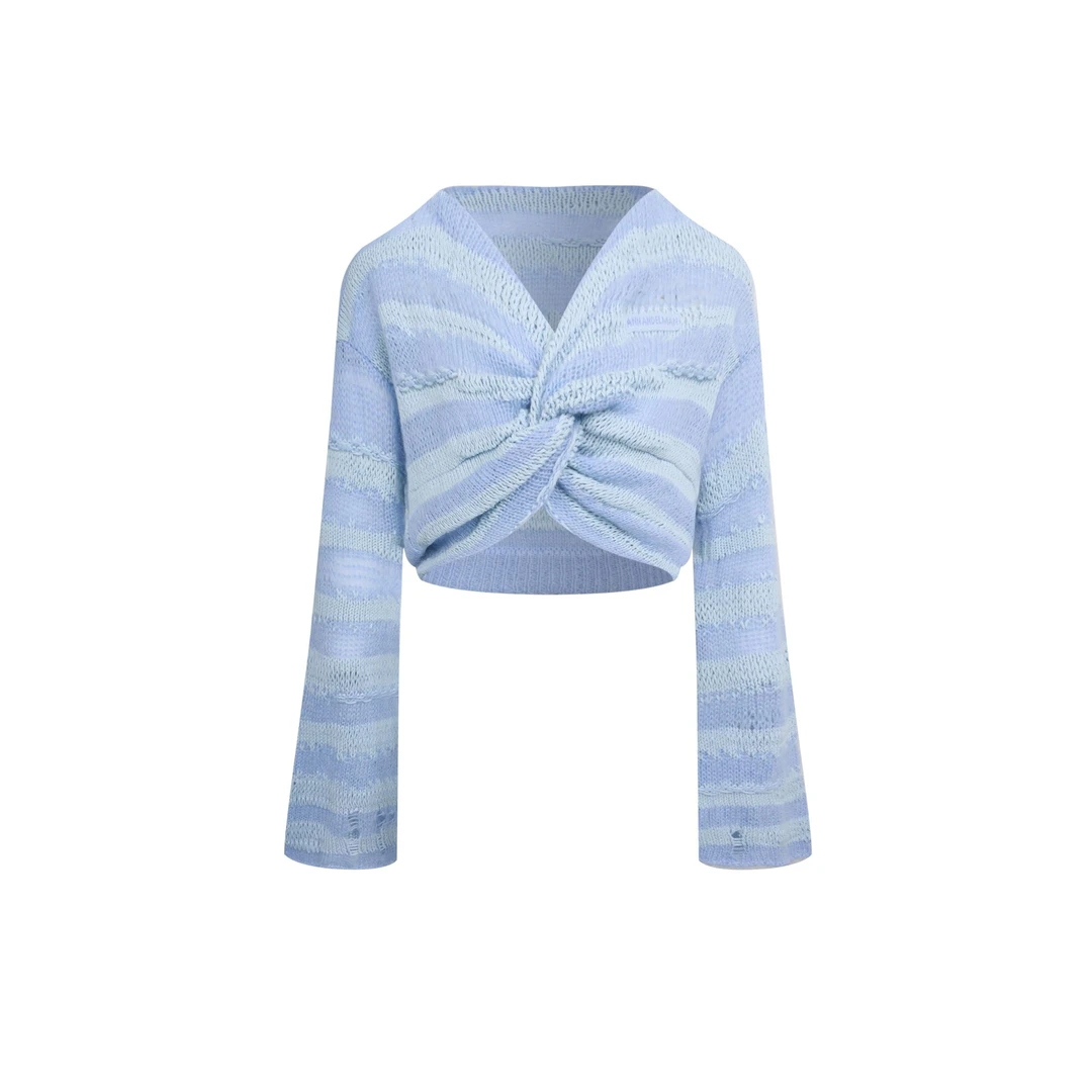 ANN ANDELMAN 宽松毛针织衫花纱短款女装