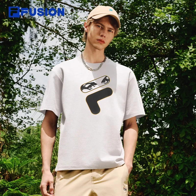 【凉感速干】斐乐潮流夏男子休闲运动宽松短袖透气棉T恤T11M528104