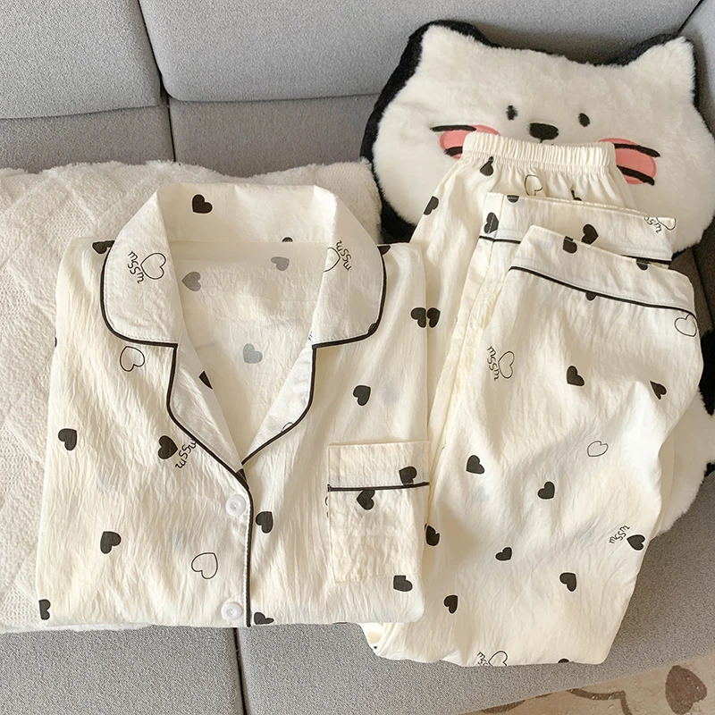 【星】四季可穿长袖长裤睡衣女甜美高颜值家居服套装可外穿3606