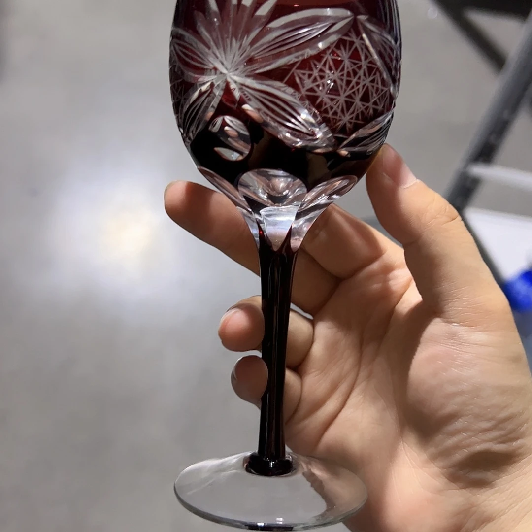 水晶玻璃高脚款微瑕一个