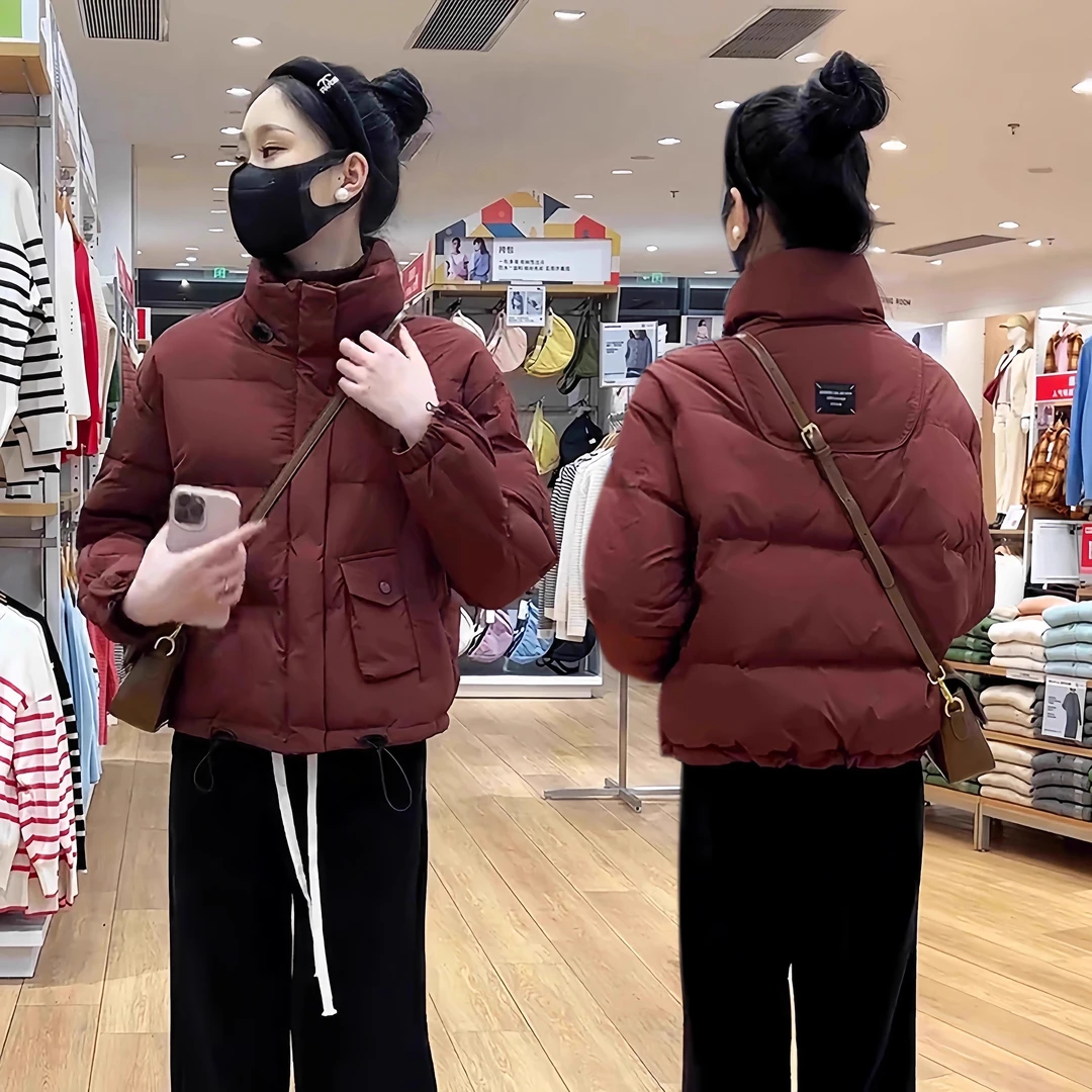 短款棉服女2024年冬季新款时尚洋气小个子女款加厚立领棉衣外套女