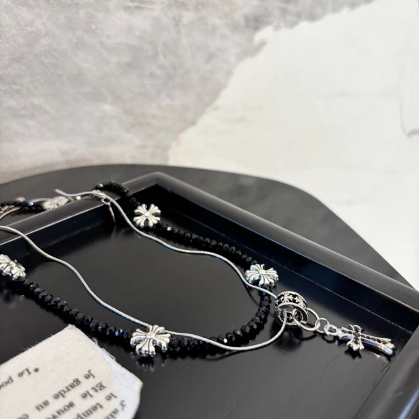 铜合金项链 双层十字项链XL3285（两条）