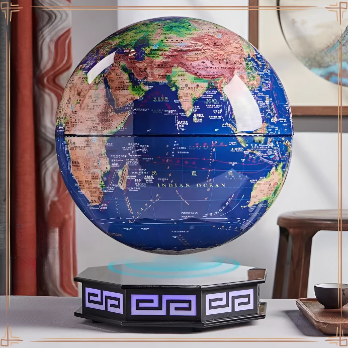 磁悬浮地球仪摆件旋转触摸发光超大30cm办公室客厅书房高档科技