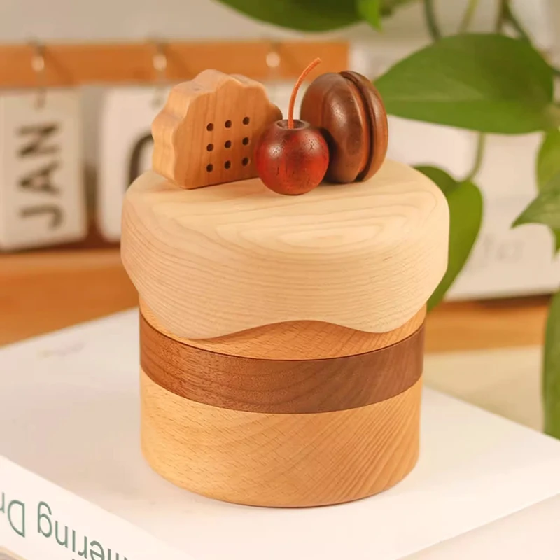 山岚 布朗蛋糕首饰盒可爱收纳盒木质摆件女生礼物生日