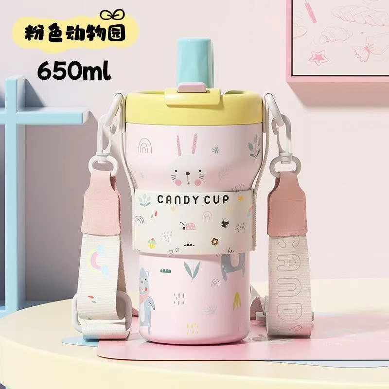 新款保温吸管杯女大容量车载咖啡随行杯子男正品陶瓷颜值水杯