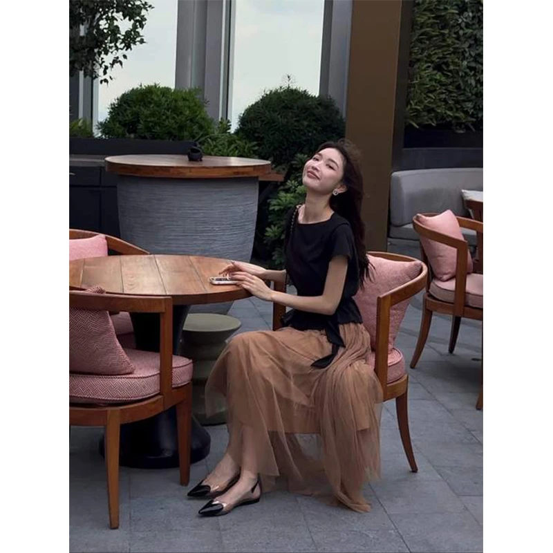 显瘦时尚套装气质复古不规则吊带INS风裙子套装长裙夏季法式小众