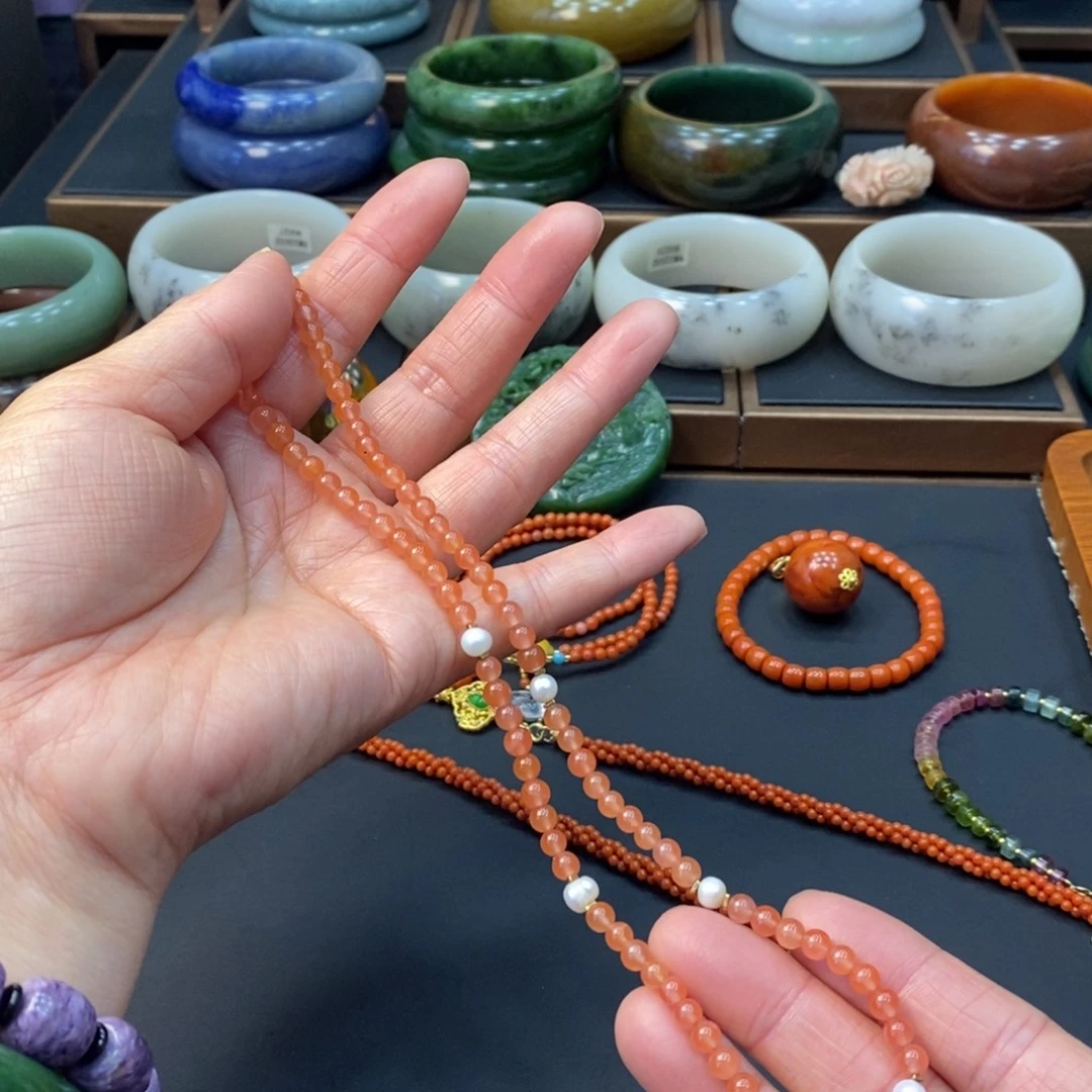 玛瑙/玉髓银S925镶嵌项链