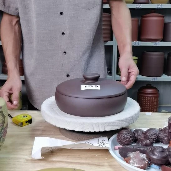 茶叶罐紫砂正品两饼装老紫泥159