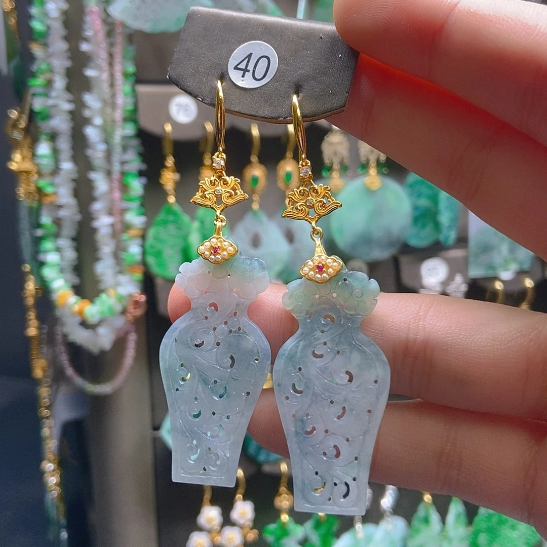 翡翠未镶嵌耳饰翡翠