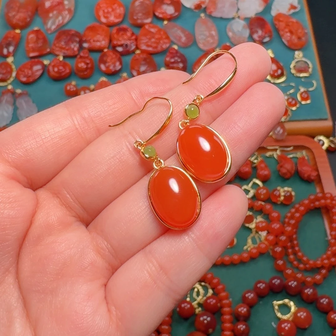 南红玛瑙南红9银S925镶嵌