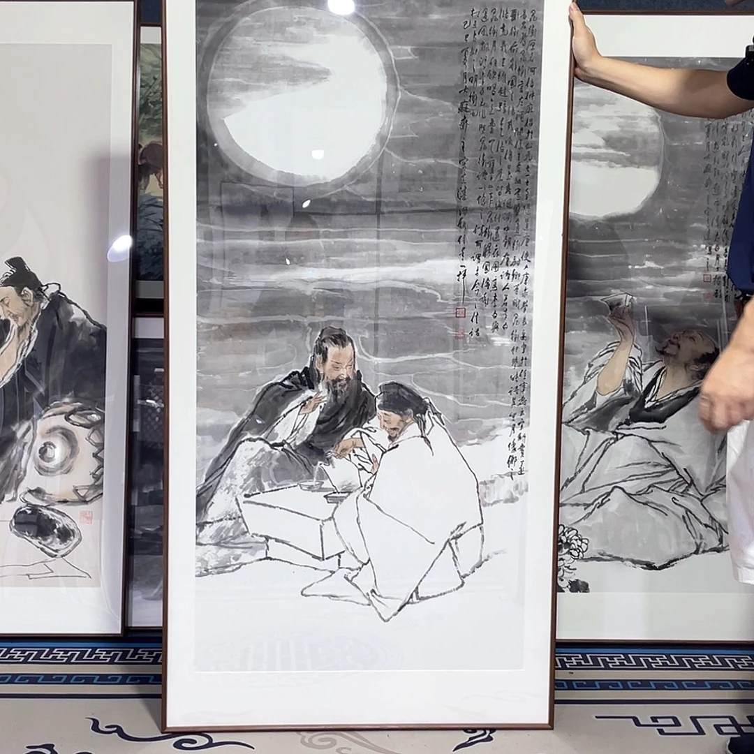 国画手绘画作品带框80/160