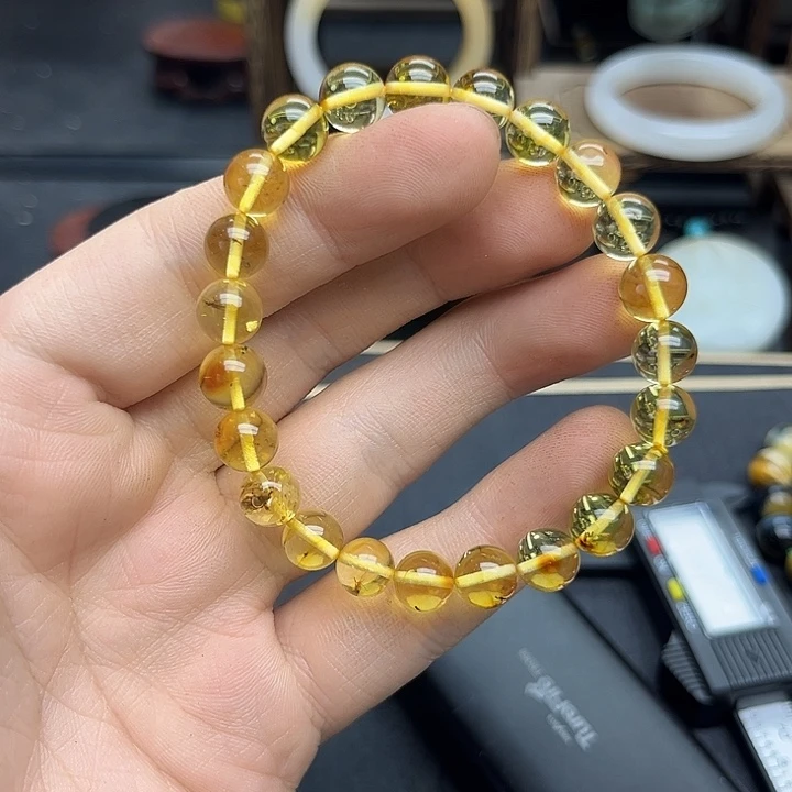 手链琥珀未镶嵌虫珀多样性发货6-7mm