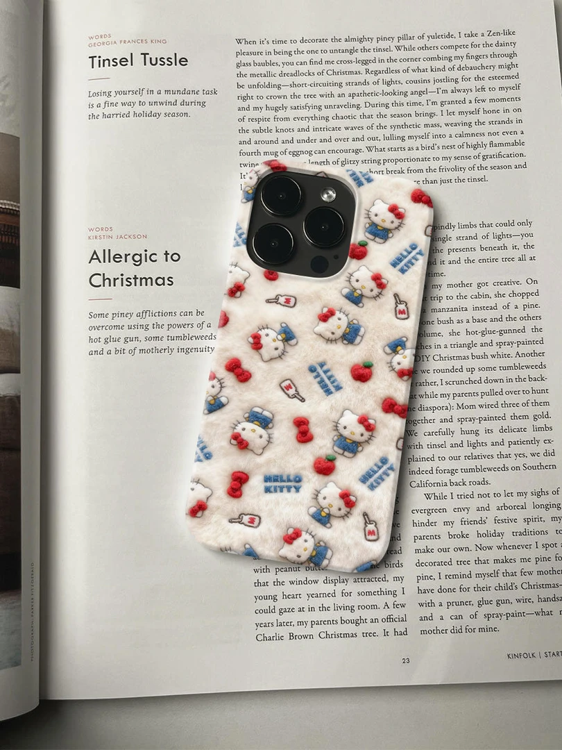 刺绣卡通kt猫手机壳适用于苹果16promax17华为荣耀vivo小米等