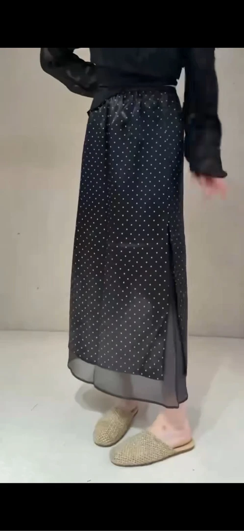 城城家，欧货，双层醋酸裙千，813