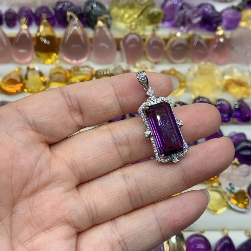 【闪购商品】水晶水晶吊坠银S925镶嵌