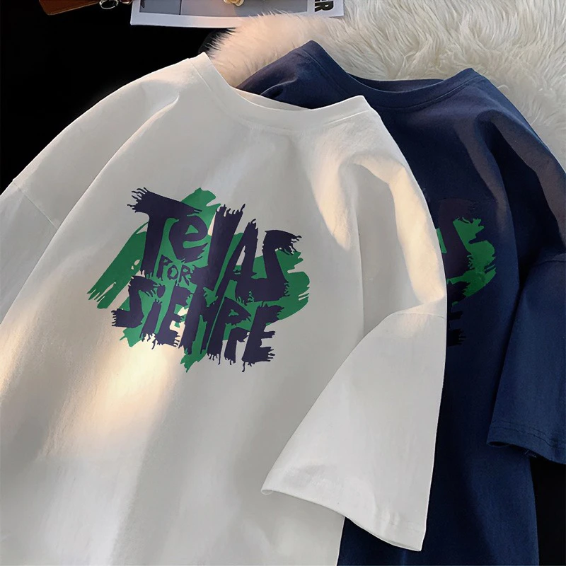 夏季新款潮牌重磅纯棉短袖T恤男女学院风休闲半袖体恤上衣打底衫