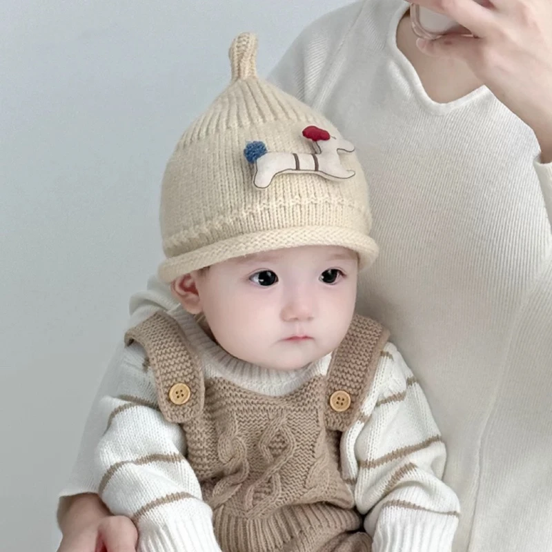 韩版婴儿帽子秋冬季可爱超萌揪揪帽男女宝宝套头帽婴幼儿网红