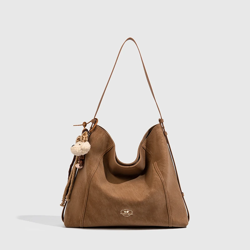 GB Teddy Bear 泰迪熊简约风单肩包百搭腋下褶皱女包