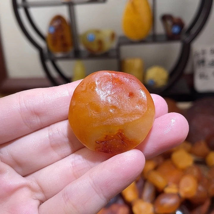琥珀未镶嵌珠宝奇石扣子
