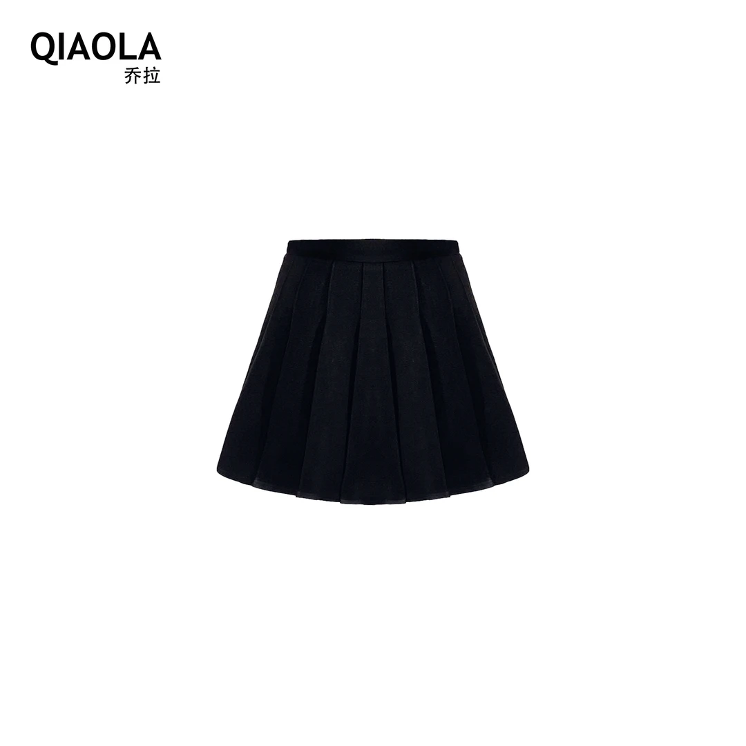 QIAOLA/乔拉【茉莉花道】秋冬款百褶修身轻奢减龄半身裙预售